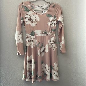 Charlotte Russ pink floral summer dress ,size m .